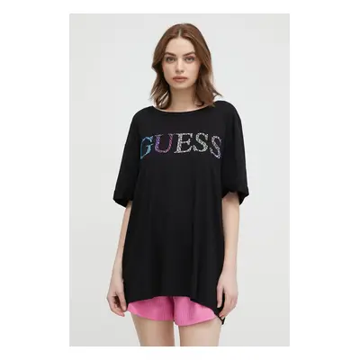 Plážové tričko Guess černá barva, E4GI02 K68D2