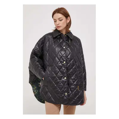 Pončo Barbour Tolsford černá barva, oversize