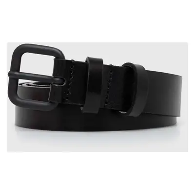 Kožený pásek Diesel B-INLAY BELT dámský, černá barva, X09575.PR666