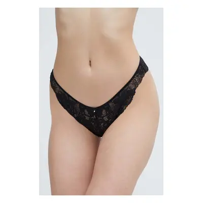 Kalhotky women'secret FEMININE LACE černá barva, 8327294