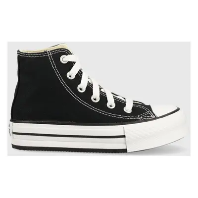 Dětské tenisky Converse CHCK TAYLOR ALL STAR EVA LIFT 372859C černá barva