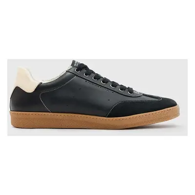 Kožené sneakers boty AllSaints Leo černá barva, MF718X