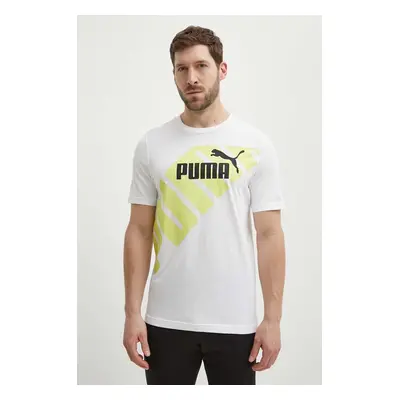 Bavlněné tričko Puma POWER bílá barva, 678960