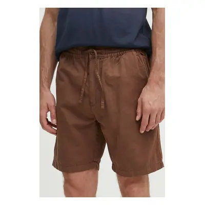 Plátěné kraťasy Pepe Jeans RELAXED LINEN SMART SHORTS hnědá barva, PM801093