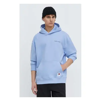 Bavlněná mikina Tommy Jeans pánská, s kapucí, s aplikací, DM0DM18612