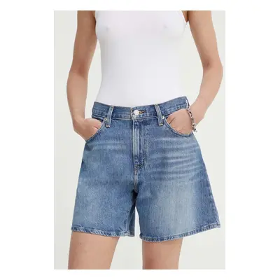 Džínové šortky Levi's HIGH BAGGY SHORT dámské, hladké, high waist, A9311