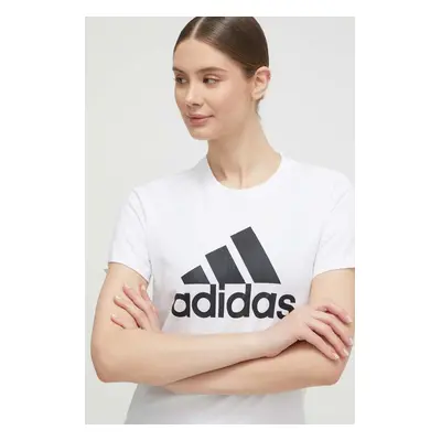 Bavlněné tričko adidas GL0649 bílá barva, GL0649