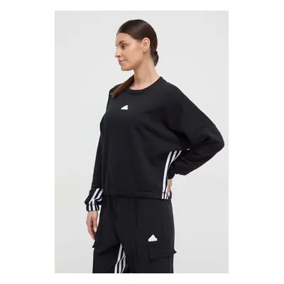 Mikina adidas dámská, černá barva, vzorovaná, IP2391