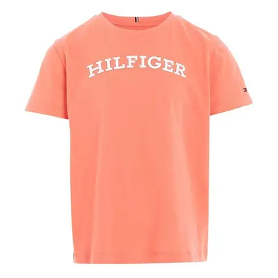 Dětské bavlněné tričko Tommy Hilfiger oranžová barva