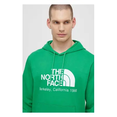 Bavlněná mikina The North Face M Berkeley California Hoodie pánská, zelená barva, s kapucí, s po