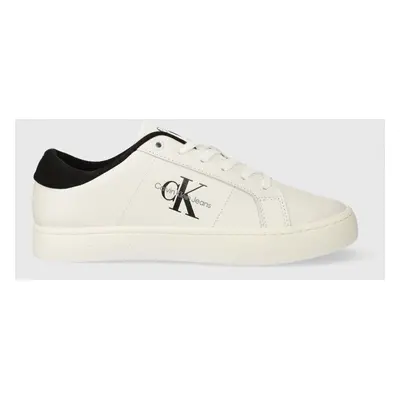 Kožené sneakers boty Calvin Klein Jeans CLASSIC CUPSOLE LOW ML LTH bílá barva, YM0YM00864