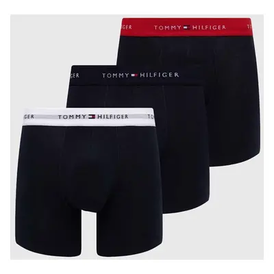 Boxerky Tommy Hilfiger 3-pack pánské, tmavomodrá barva, UM0UM02765