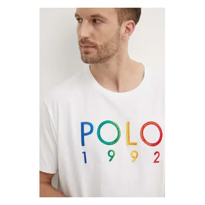 Bavlněné tričko Polo Ralph Lauren bílá barva, s aplikací, 710934742