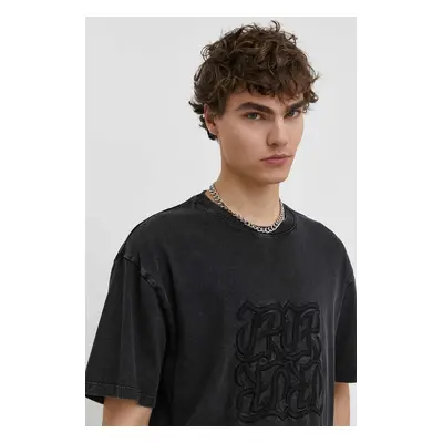 Bavlněné tričko The Kooples černá barva, s aplikací, HTSC28039K