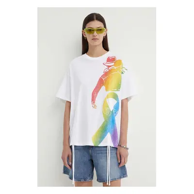 Bavlněné tričko Levi's Pride bílá barva