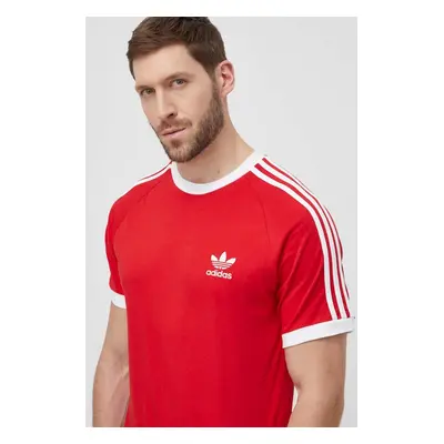 Bavlněné tričko adidas Originals Adicolor Classics 3-Stripes červená barva, IA4852