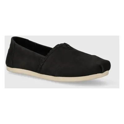 Nubukové espadrilky Toms Alpargata černá barva, 10020666