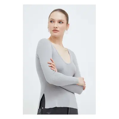 Svetr Max Mara Leisure dámský, stříbrná barva, lehký, 2416361017600