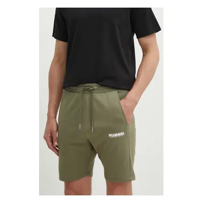 Bavlněné šortky Hummel hmlLEGACY SHORTS zelená barva, 212568