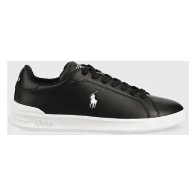 Kožené sneakers boty Polo Ralph Lauren Hrt Ct Ii černá barva