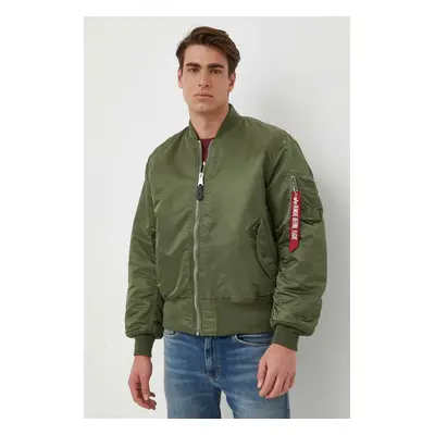 Oboustranná bomber bunda Alpha Industries MA-1 pánská, zelená barva, přechodná, 100101.01