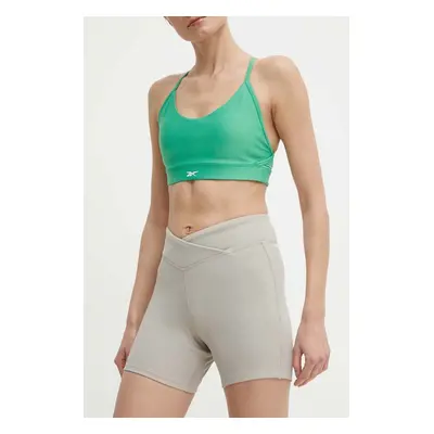 Šortky na jógu Reebok Lux Collection šedá barva, medium waist, 100076342