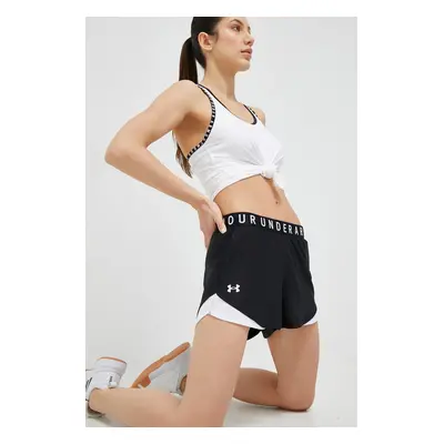 Tréninkové šortky Under Armour Play Up 3.0 černá barva, s potiskem, medium waist, 1344552