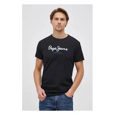 Bavlněné tričko Pepe Jeans Eggo N černá barva, s potiskem, PM508208.999