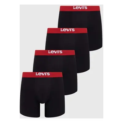 Boxerky Levi's 4-pack pánské, černá barva