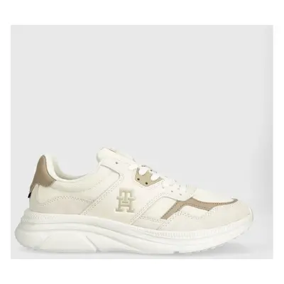 Sneakers boty Tommy Hilfiger MODERN RUNNER MIX béžová barva, FM0FM04937