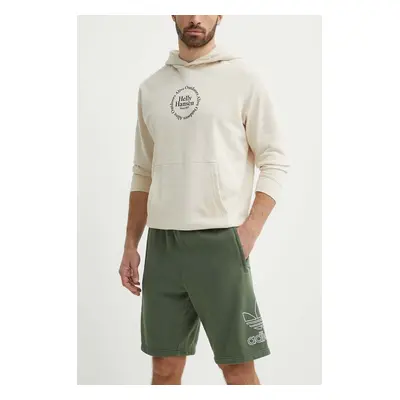 Bavlněné šortky adidas Originals zelená barva, IR8004