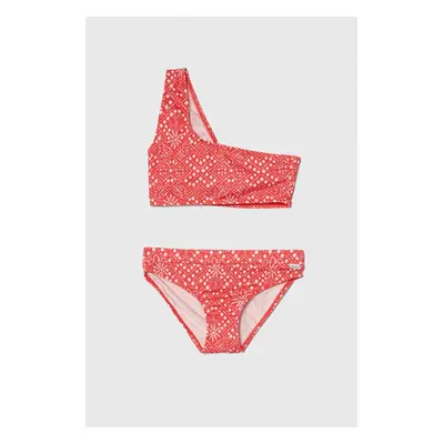 Dvoudílné dětské plavky Pepe Jeans BANDANA ASY BIKINI SET červená barva