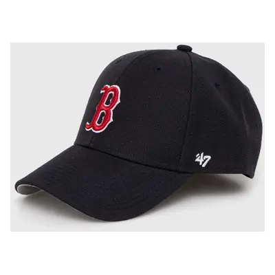 Dětská baseballová čepice 47brand MLB Boston Red Sox tmavomodrá barva, s aplikací, BMVP02WBV