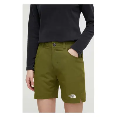 Outdoorové šortky The North Face Horizon zelená barva, high waist, NF0A8251PIB1