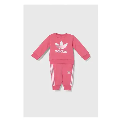 Kojenecká tepláková souprava adidas Originals růžová barva