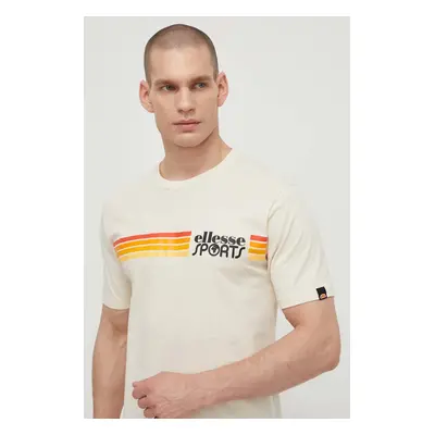 Bavlněné tričko Ellesse Sorranta T-Shirt béžová barva, s aplikací, SHV20128