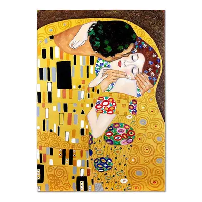 Reprodukce malovaná olejem Gustav Klimt, Polibek 50 x 70 cm