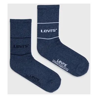 Ponožky Levi's ( 2-pak) pánské, tmavomodrá barva