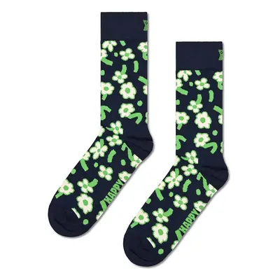 Ponožky Happy Socks Dancing Flower Sock tmavomodrá barva