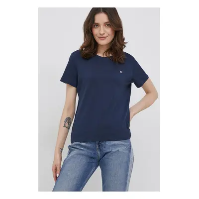 Bavlněné tričko Tommy Jeans bílá barva, DW0DW11459