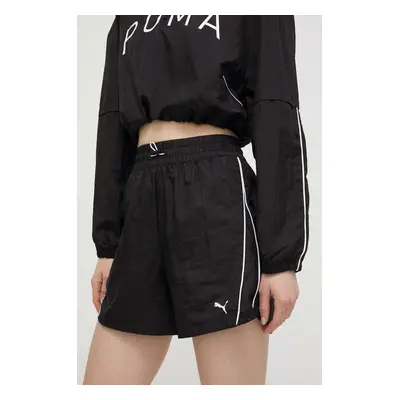 Tréninkové šortky Puma Fit Move černá barva, s aplikací, high waist, 524812