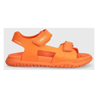 Dětské sandály Geox SANDAL FUSBETTO oranžová barva