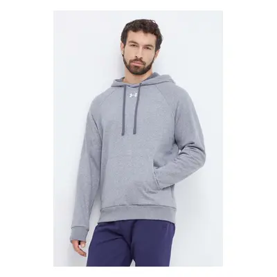 Mikina Under Armour pánská, šedá barva, s kapucí, hladká, 1379757