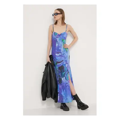 Šaty Desigual BLEU LACROIX fialová barva, maxi, 24SWVW80