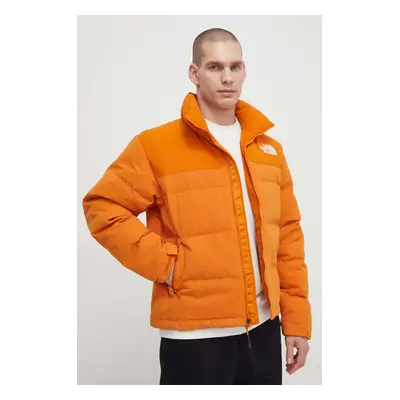 Péřová bunda The North Face 92 RIPSTOP NUPTSE oranžová barva, zimní, NF0A86ZQPCO1