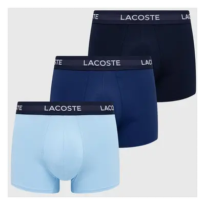 Boxerky Lacoste 3-pack pánské, modrá barva