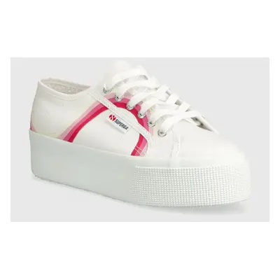 Tenisky Superga 2790 ROUND STRIPES dámské, bílá barva, S4128TW