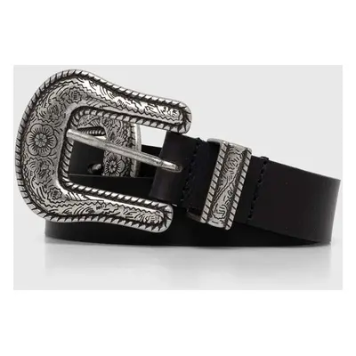 Kožený pásek Pepe Jeans SARA BELT dámský, černá barva, PL020842