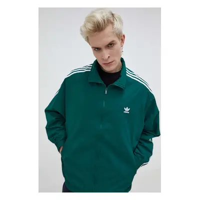 Halenka adidas Originals pánská, zelená barva, přechodná, IT2494