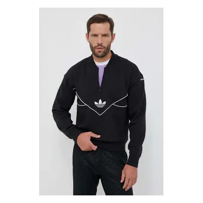 Mikina adidas Originals pánská, černá barva, s aplikací, HR5339